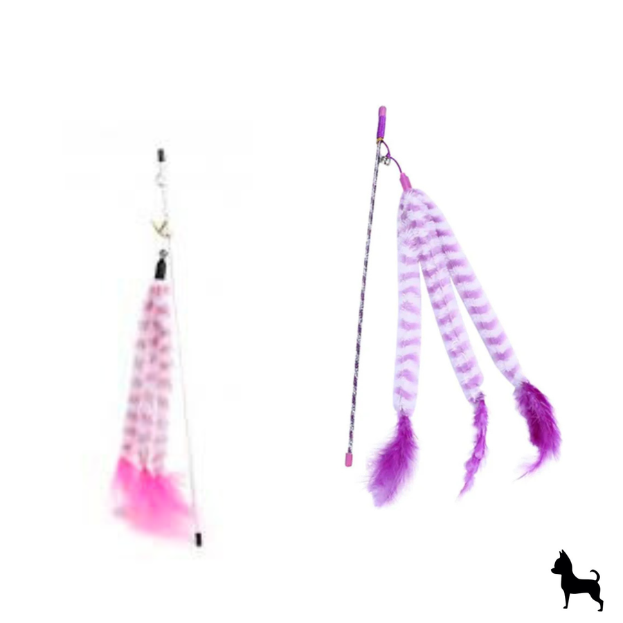 Juguete para gato con plumas