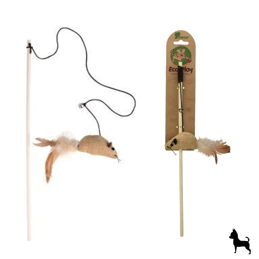 Juguete para gato con plumas