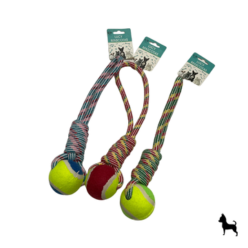 Juguete para perro de cuerda con pelota