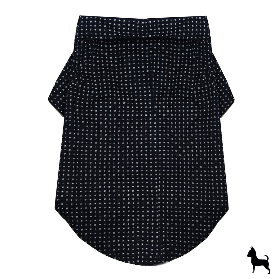 Camisa azul marino puntos