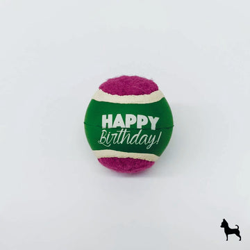 Pelota de tenis happy birthday para perros