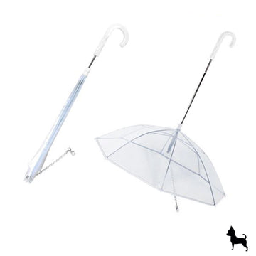 Paraguas de lluvia con correa para perro